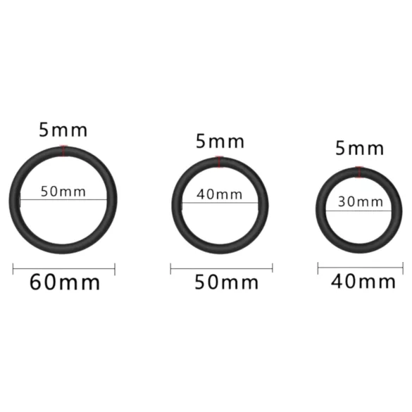 Men's Play - erekční kroužky sada - černá - 3 ks