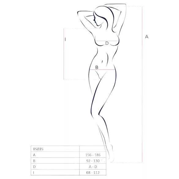 Passion - neccové body s ramínky a otevřeným rozkrokem - červené - S-L