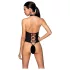 Passion Nancy - otevřené body s křížovými pásky - černá - L/XL
