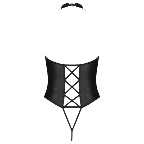 Passion Nancy - otevřené body s křížovými pásky - černá