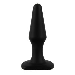Analplug - silikonové anální dildo (černé) - v sáčku