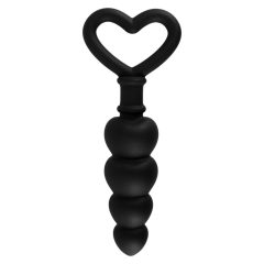 Srdnatý anální dildo perlový náhrdelník (černý)