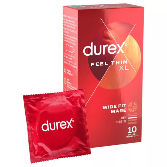 Durex Feel Thin XL - extra tenké kondomy - realistický pocit - 10 ks