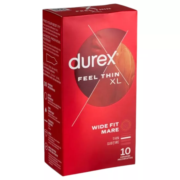 Durex Feel Thin XL - extra tenké kondomy - realistický pocit - 10 ks
