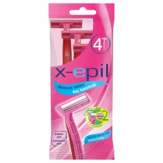   X-Epil - dámský jednorázový holicí strojek 2 břity - 4 kusy