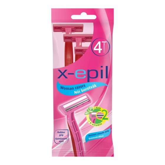 X-Epil - jednorázový holicí strojek pro ženy se 2 břity (4ks)