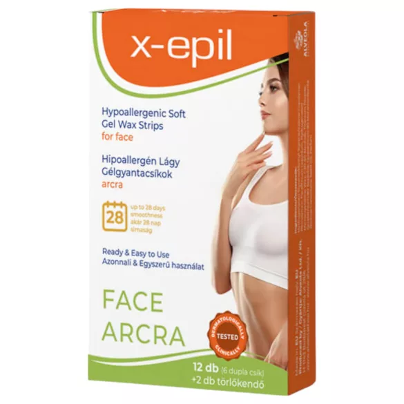 X-Epil - hypoalergenní gelové depilační pásky na obličej - 12 ks