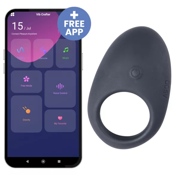 Desirel Halo - vibrační erekční kroužek - chytrý - černý