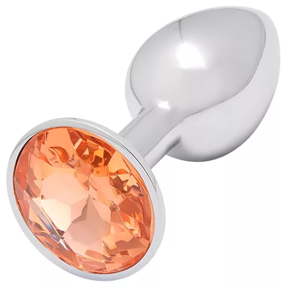 Sunfo - anální kovový plug - zlatý kámen - stříbrný