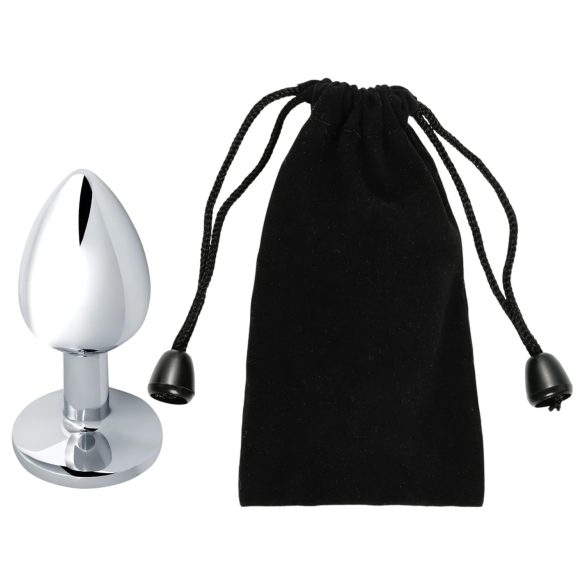 Sunfo - kovový anální kolík s modrým kamenem (stříbrný)