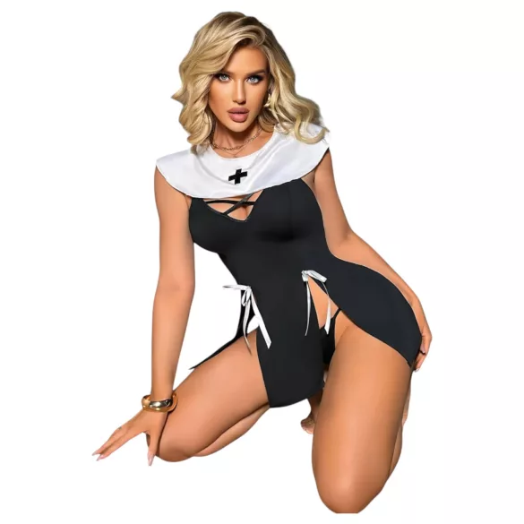 Jeptiška - erotický kostým - černý - L