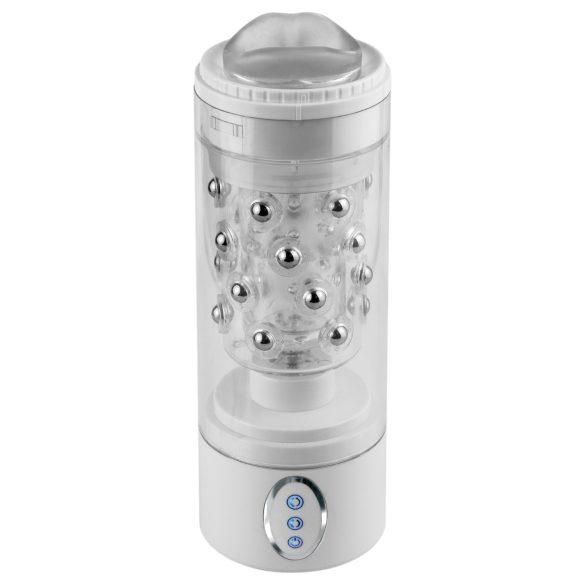 PDX - vibrační rotační masturbátor ústa - bílý