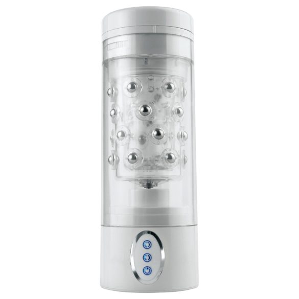 PDX - vibrační rotační masturbátor ústa - bílý