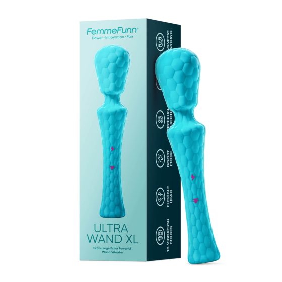 FemmeFunn Ultra Wand XL - prémiový masážní vibrátor (tyrkysový)