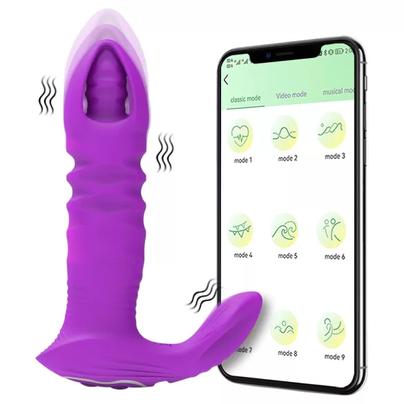 AlvUp - anální vibrátor s pohybem - chytrý - fialový