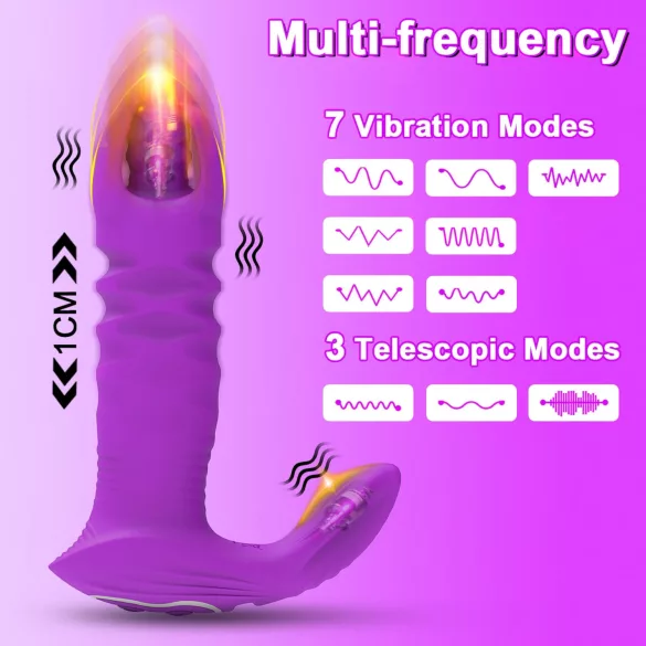 AlvUp - anální vibrátor s pohybem - chytrý - fialový