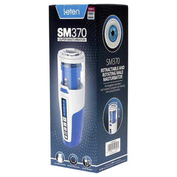Leten SM370 - sténající, rotační masturbátor (bílý)