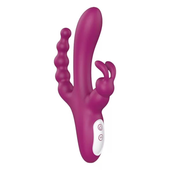 Sex HD Joker - vibrátor s akumulátorem - vodotěsný, trojitý - fialový