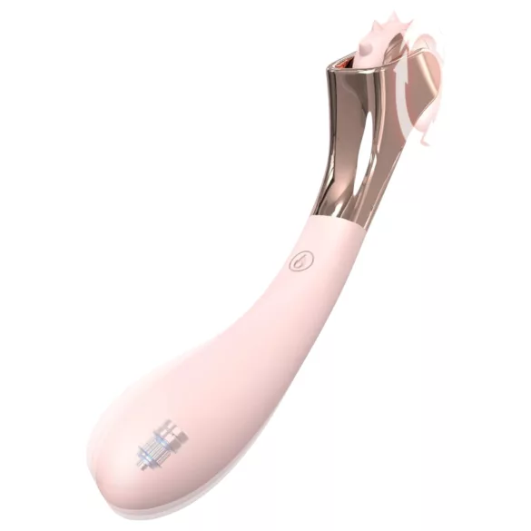 Sex HD - vibrační vodotěsný vibrátor a stimulační kolečko - růžový, akumulátor