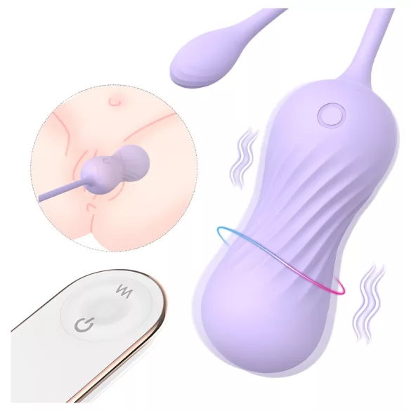 Sex HD Twist Egg - vibrační vajíčko s přirážením - fialové