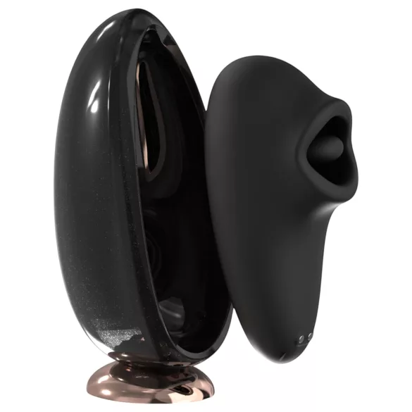 Sex HD Mirror - vibrátor s funkcí ohřevu a lízáním - černý