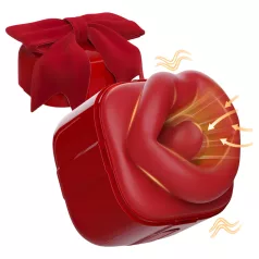   SEX HD Lovely Kiss - vibrátor s lízáním a sáním - červený