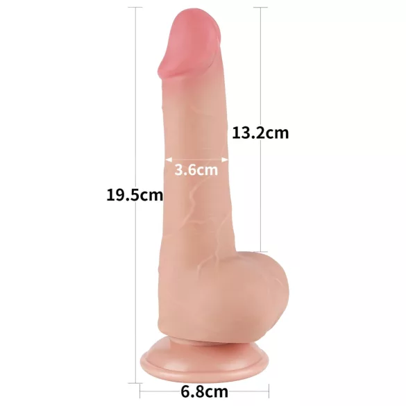 Lovetoy - realistický dildo s přísavkou - dvouvrstvé - 19,5 cm - tělová barva