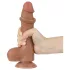 Lovetoy - realistický dildo s varlaty - dvojitá vrstva - 20,8 cm - tmavá tělová