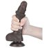 Lovetoy Sliding-Skin - přísavkový dvouvrstvý dildo - 19,5 cm (hnědý)