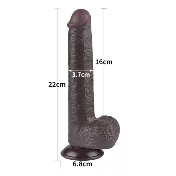 Lovetoy - realistický dildo s přísavkou - dvouvrstvý - 20,8 cm - hnědý