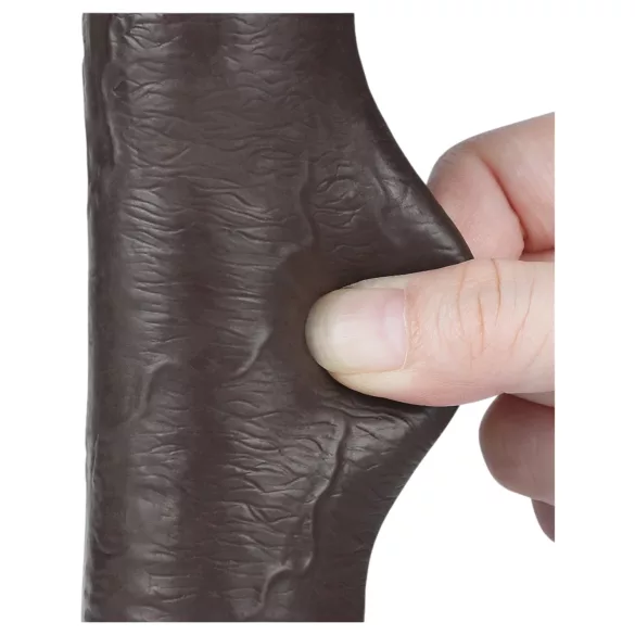 Lovetoy - realistický dildo s přísavkou - dvouvrstvý - 20,8 cm - hnědý