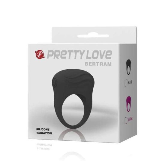 Pretty Love Bertram - vodotěsný vibrační kroužek na penis (černý)
