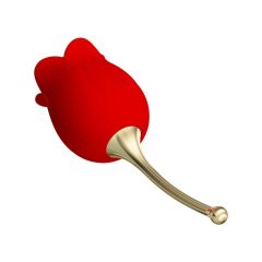   Pretty Love Rose Lover - nabíjecí klitorisový vibrátor 2v1 s jazykem (červený)