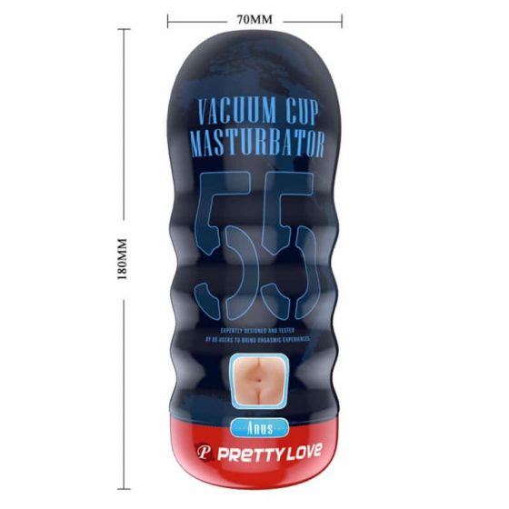 Pretty Love Vacuum Cup - realistický anální masturbátor (přírodní barva)
