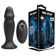   MR. PLAY - anální vibrátor s dálkovým ovládáním - akumulátorový - černý