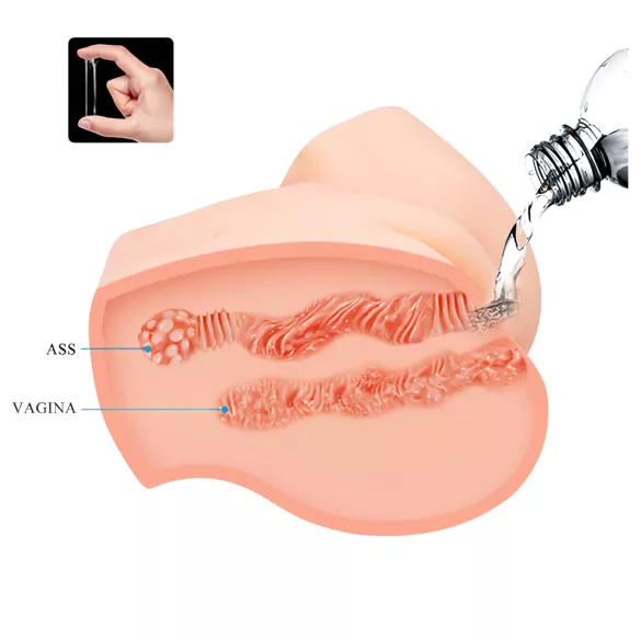 Crazy Bull - realistický vibrační masturbátor zadeček - tělová barva