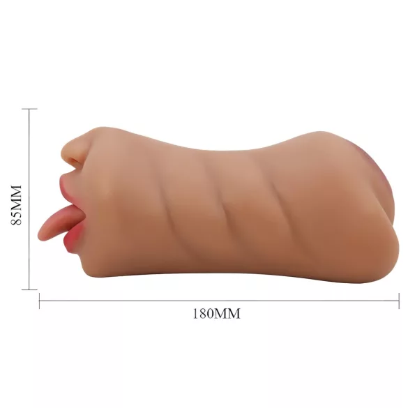 Crazy Bull - masturbátor ústa a vagína - realistický tvar - tělová barva