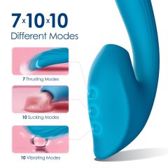   Vibeconnect - vodotěsný vibrátor bodu G a stimulátor klitorisu (modrý)