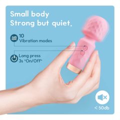   Vibeconnect - dobíjecí, vodotěsný mini masážní vibrátor (růžový)