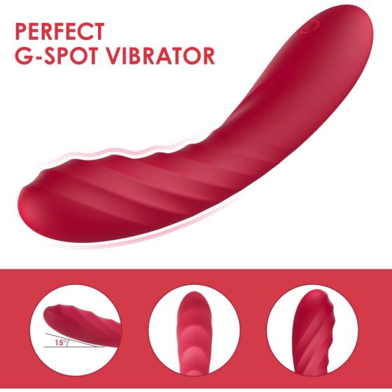 Vibeconnect Hilary - nabíjecí silikonový vibrátor na bod G (červený)