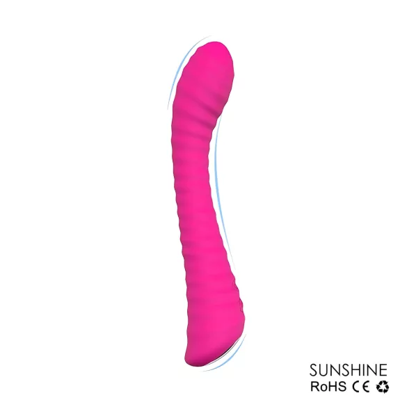 Sex HD Sunshine - vibrátor na G-bod s drážkami - dobíjecí - růžový