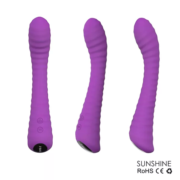 Sex HD Sunshine - vibrátor na G-bod - akumulátor, vroubkovaný, fialový