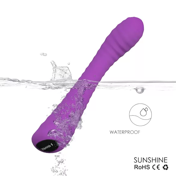 Sex HD Sunshine - vibrátor na G-bod - akumulátor, vroubkovaný, fialový