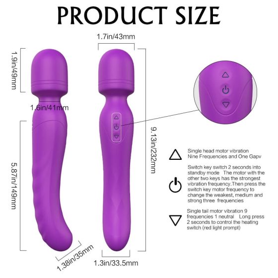 Sex HD Iris - dobíjecí vyhřívaný masážní vibrátor se 2 motory (fialový)