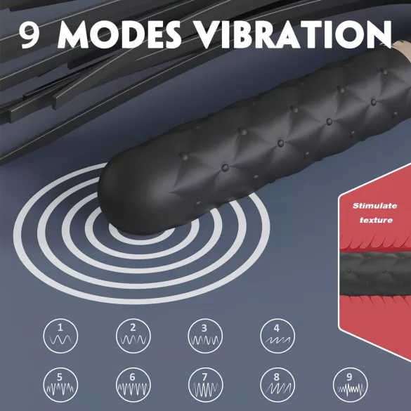 Sex HD Bloody Mary - nabíjecí vodotěsný vibrátor a bič - černý