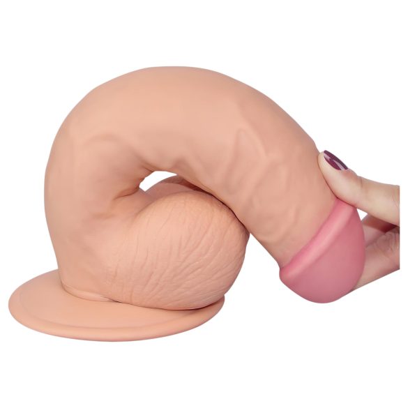 Lovetoy - realistické dildo - ultra měkké, pružné - 21,5 cm, tělová barva