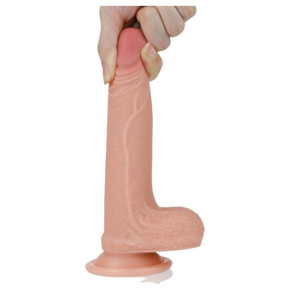 Lovetoy Nature Cock - realistické dvojvrstvé dildo - 18 cm - tělová barva