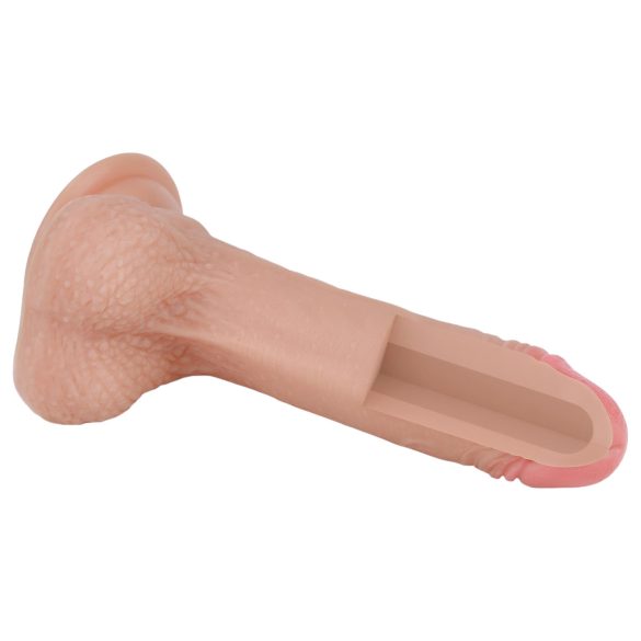 Lovetoy Nature Cock - realistické dvojvrstvé dildo - 18 cm - tělová barva