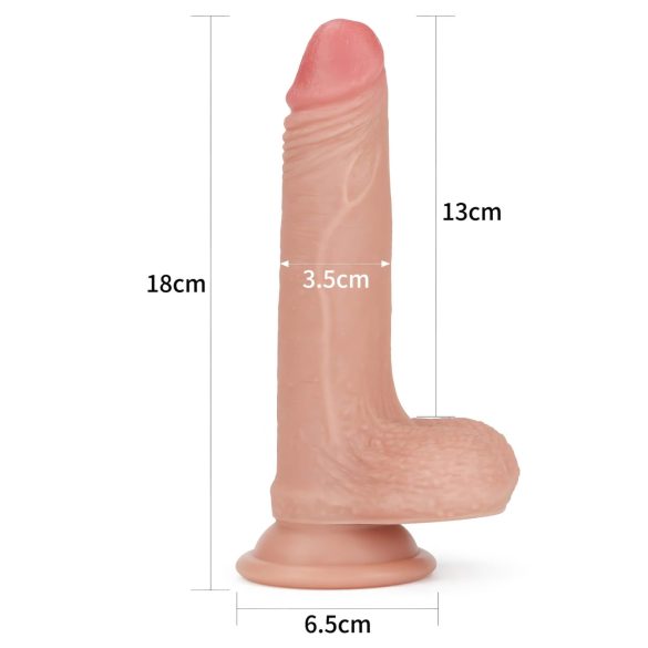 Lovetoy Nature Cock - realistické dvojvrstvé dildo - 18 cm - tělová barva