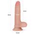 Lovetoy Nature Cock - realistické dvojvrstvé dildo - 18 cm - tělová barva